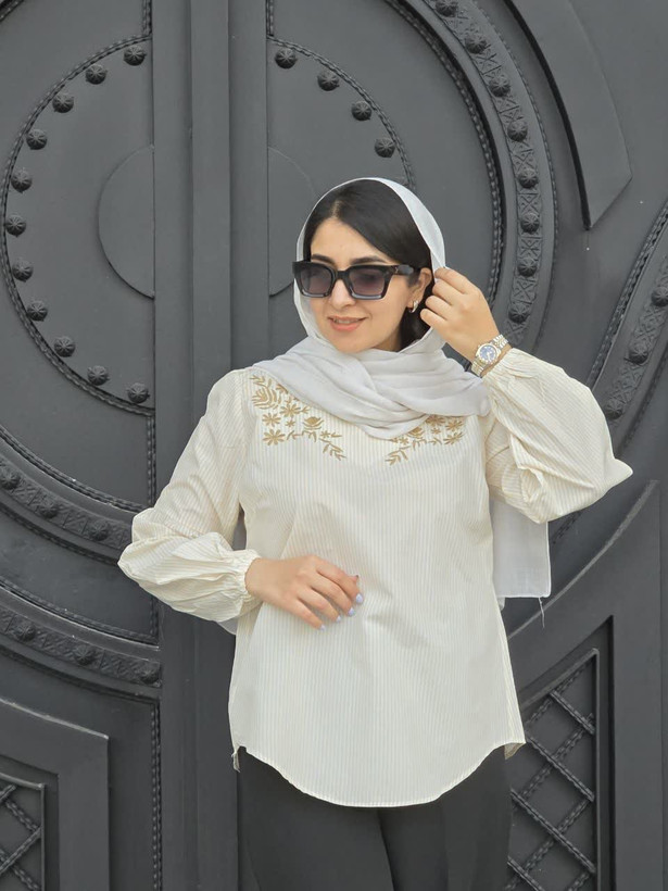 شومیز لنین زنانه آستین پفی L1649