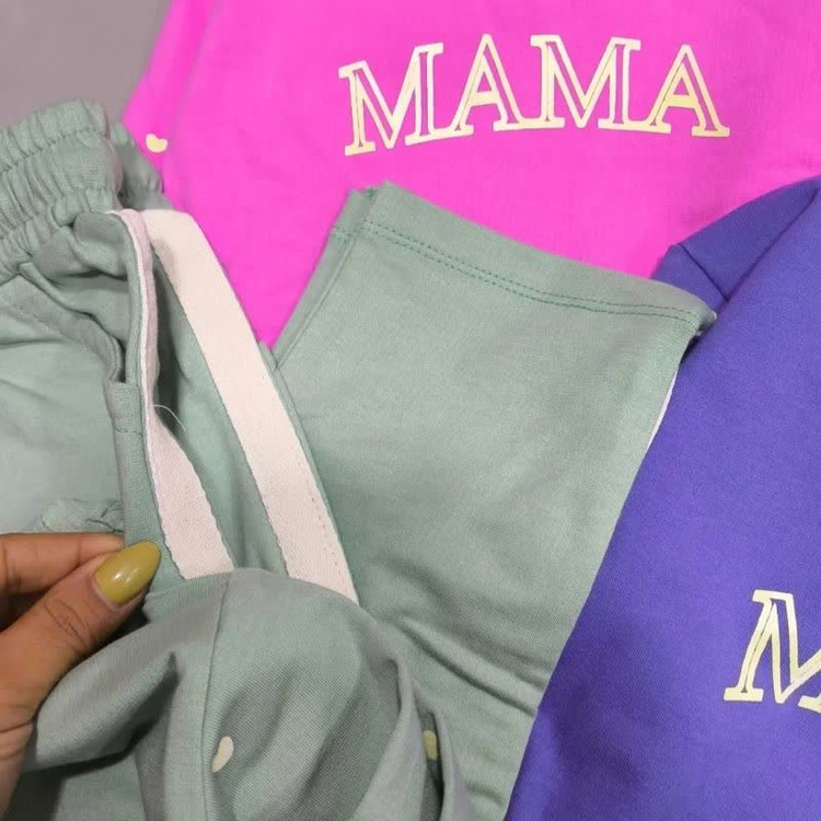 ست بلوز و شلوار بچگانه Mama | دورس نخ پنبه