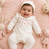 سرهمی نوزادی کلاهدار قلب سفید NININo