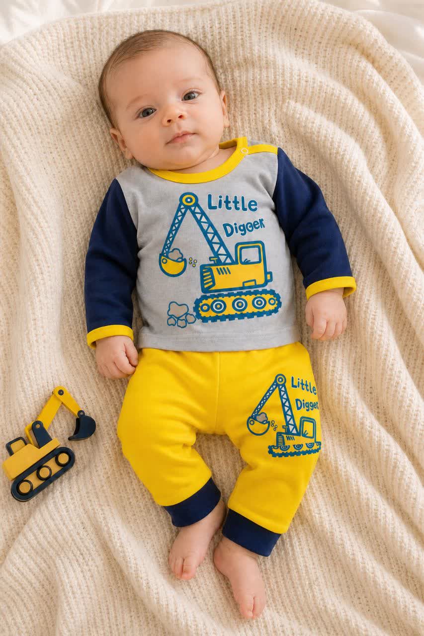 ست سه‌تکه نوزادی Zirak Baby طرح Little Digger