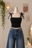 Ribbon Strap Crop Top