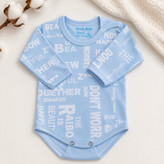بادی آستین بلند نوزادی طرح کلمات Zirak Baby
