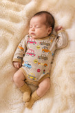 بادی آستین بلند نوزادی طرح ماشین Zirak Baby سایز ۰