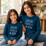 تیشرت دورس دخترانه Pepperts طرح Dancing Through the Snow