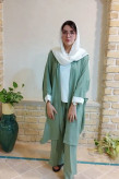 ست سه تکه زنانه شانتون مانتو، تاپ و شلوارL1131