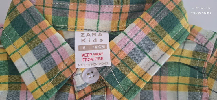 پیراهن چهارخانه نوزادی و بچگانه زارا کیدز (Zara Kids)