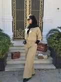 شلوار فول بگ زنانه کتان گرم بالا کمر کش L 1258