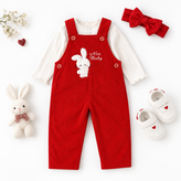 Red Baby Girl Bunny Overalls – Nice Baby