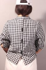 شومیز جلوبسته چهارخونه