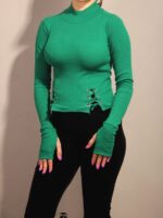 بلوز كبريتي پنبه فینگردار پانچ 340528