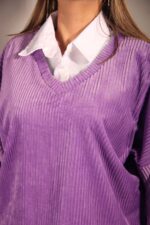 شومیز مخملی بنفش