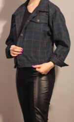 کت چهار خونه کوتاه پشمی