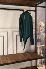 بادی زیپ دار سبز تیره