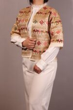 کت تافته سوزن دوزی شده طلایی