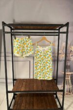 تاپ شلوارک سفیدسبز