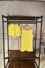 تاپ و شلوارک زرد