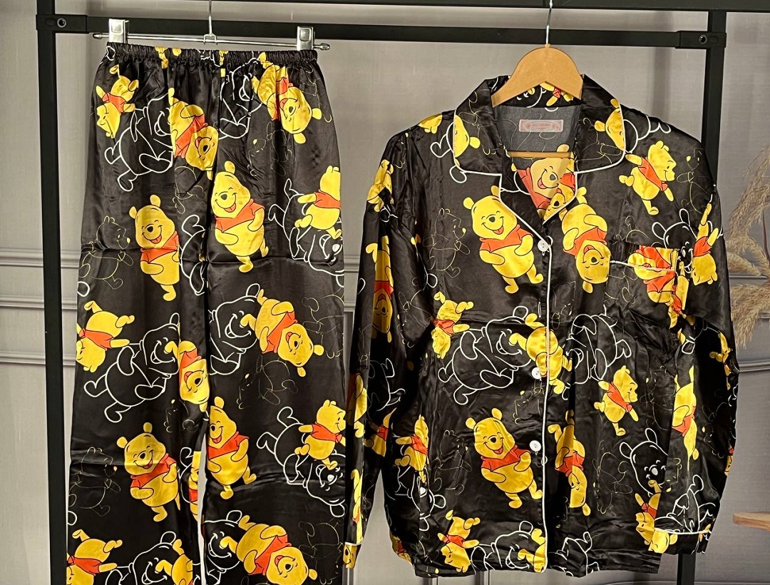 لباس راحتی ساتن طرح پاندا