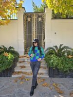 پیراهن بافت سبز و آبی پیراهن بافت زنانه پیراهن بافت شیک پیراهن بافت زنانه اسنپ پی