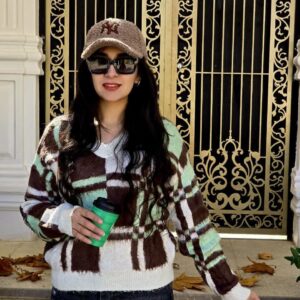پلیور پاییزی زنانه طرح چهارخانه، مناسب سایز ۳۶ تا ۴۲، خرید اقساطی از اسنپ‌پی
