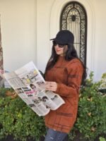 "تونیک بافت زنانه طرح‌دار با طراحی شیک، مناسب سایزهای ۳۶ تا ۴۲ و خرید اقساطی از لیما مد"