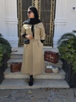 مدل دامن کتان در 4 رنگ کرم، خاکی، سبز تیره و سبز پاستیلی.