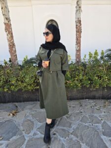 مدل دامن کتان در 4 رنگ کرم، خاکی، سبز تیره و سبز پاستیلی.