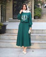 کت و دامن گلدوزی کله غازی با پارچه سوپر مازراتی، مناسب سایزهای 46 و 48، خرید 4 قسطه از لیمامد