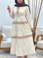 ماکسی آنجلینا هندی– لینن نخ و خامهدوزی – خرید اقساطی اسنپ پی