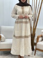 ماکسی آنجلینا هندی لیبل دار – لینن نخ و خامهدوزی – خرید اقساطی اسنپ پی