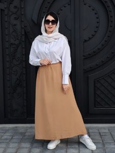 دامن نخی, دامن بلند زنانه, دامن نخی بلند, دامن نخی تابستانی, دامن نخی راحت, دامن سایز بزرگ, دامن مناسب سایز ۳۶ تا ۴۴, دامن با پارچه نخی, دامن بلند روزمره, دامن نخی رویا, دامن زنانه اقساطی, خرید دامن نخی, دامن نخی قسطی, دامن رویا L657, لباس راحتی زنانه