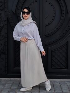 دامن نخی, دامن بلند زنانه, دامن نخی بلند, دامن نخی تابستانی, دامن نخی راحت, دامن سایز بزرگ, دامن مناسب سایز ۳۶ تا ۴۴, دامن با پارچه نخی, دامن بلند روزمره, دامن نخی رویا, دامن زنانه اقساطی, خرید دامن نخی, دامن نخی قسطی, دامن رویا L657, لباس راحتی زنانه