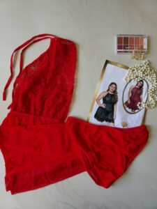 لباس خواب فانتزی سایز بزرگ مشکی و قرمز زنانه با خرید اقساطی