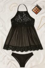 لباس خواب فانتزی سایز بزرگ مشکی و قرمز زنانه با خرید اقساطی