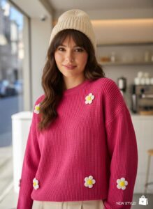 بلوز بافت طرح بابونه بلوز بافت طرح بابونه, بلوز بافت زنانه, بافت دخترانه, لباس پاییزی زنانه, استایل پاییزی, بافت طرحدار, لباس زمستانی زنانه, بلوز شیک زنانه, خرید بلوز بافت, بافت فانتزی, بافت نرم و لطیف, بلوز با گل بابونه, پوشاک زنانه, مد روز, بافت زنانه جدید, خرید اینترنتی لباس زنانه, بلوز بافت صورتی, بلوز بافت تمشکی, لباس پاییز و زمستان, استایل دخترانه, بافت چهار رنگ, خرید اقساطی لباس, اسنپ پی, خرید با اسنپ پی, لیما مد, فروشگاه لباس زنانه آنلاین, بلوز آستین بلند, بلوز فری سایز زنانه, ست با شلوار بافت, بلوز بافت ترند ۱۴۰۴