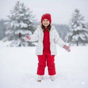 کاپشن سبک دخترانه برند Penelope | ضدآب، کلاه‌دار و بسیار لطیف مناسب 6 تا 8 سال