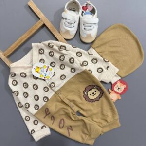 سرهمی شیر کلاه‌ دار نوزادی, خرید سرهمی شیر نوزادی, سرهمی نوزادی نخ پنبه, سرهمی کلاه دار سایز 3, لباس نوزادی برند nini rooz, خرید لباس نوزادی قسطی, خرید با اسنپ پی, سرهمی نوزاد طرح شیر