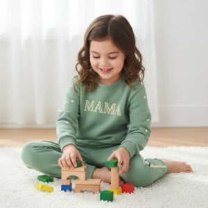 بلوز و شلوار Mama دورس نخ پنبه سایز 40 مناسب کودک 2 تا 3 سال با طراحی شیک و کیفیت بالا